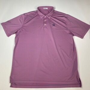 Peter Millar Summer Comfort XXL Pink Striped Golf‎ Polo Shirt Greenbrier Logo